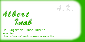 albert knab business card